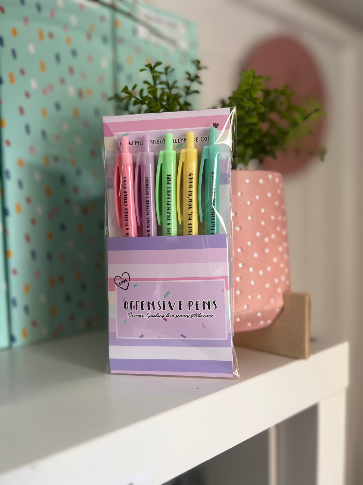 Rainbow Pen pack - Insults ( you should have been swallowed)