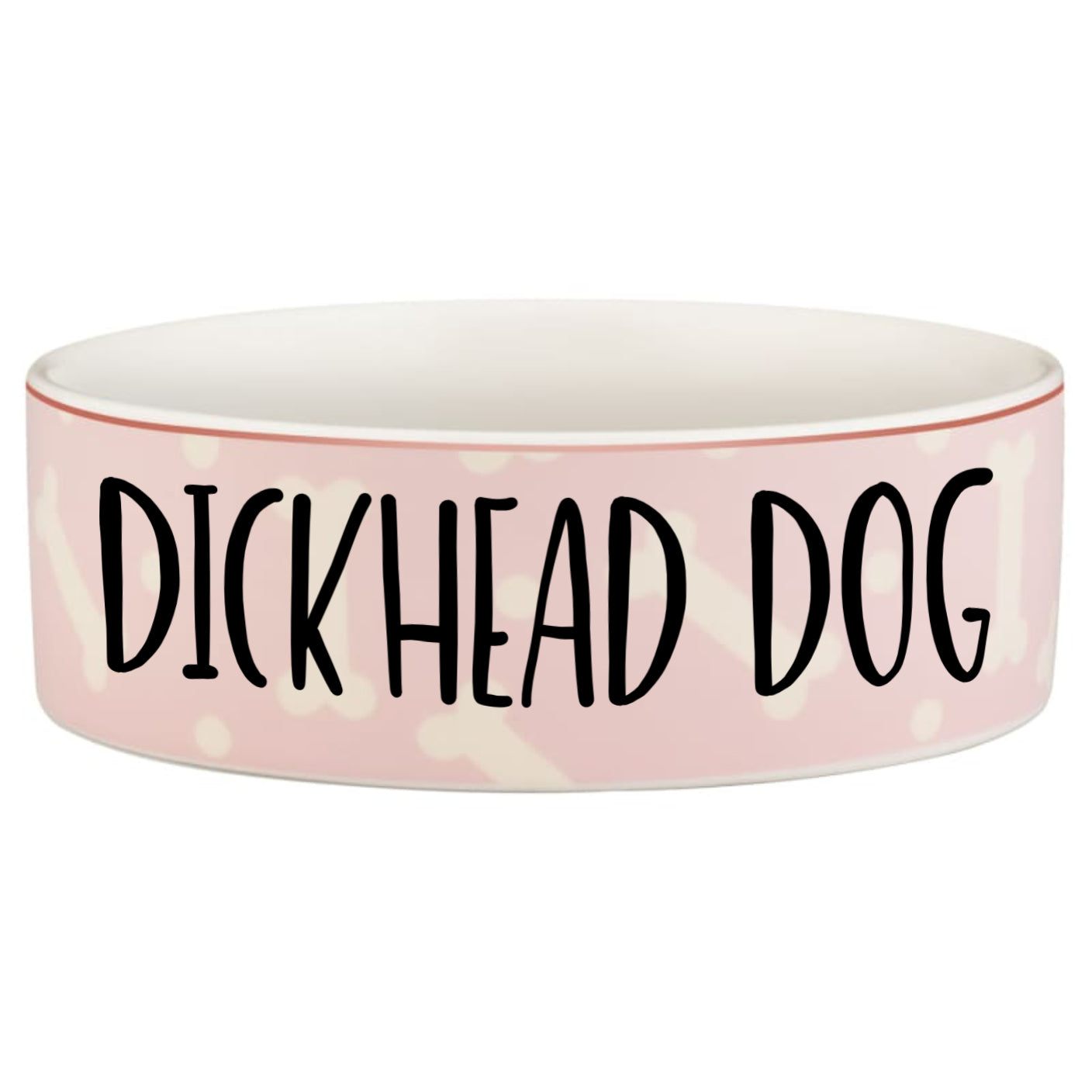 Dog Bowl - Dick head Dog Dog bone design