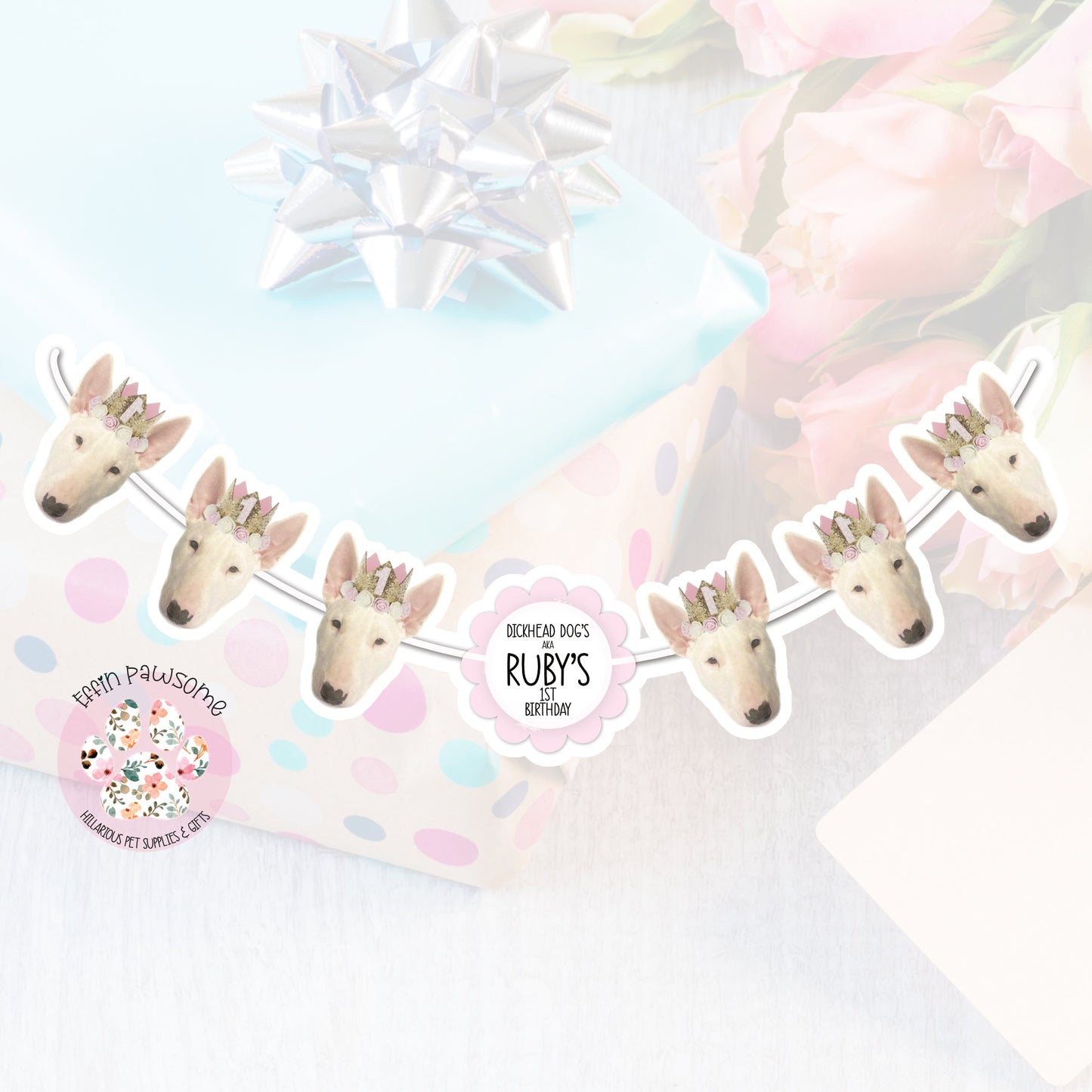 Dog Photo Birthday Bunting | Personalised Pet Banner | Birthday Decor for Pet | Custom Dog Bunting | Dog Party Decorations | Dog Lover Gift