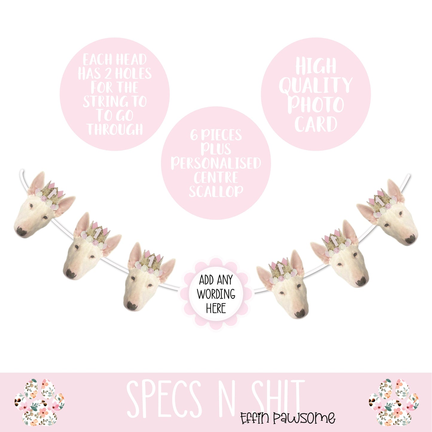 Dog Photo Birthday Bunting | Personalised Pet Banner | Birthday Decor for Pet | Custom Dog Bunting | Dog Party Decorations | Dog Lover Gift