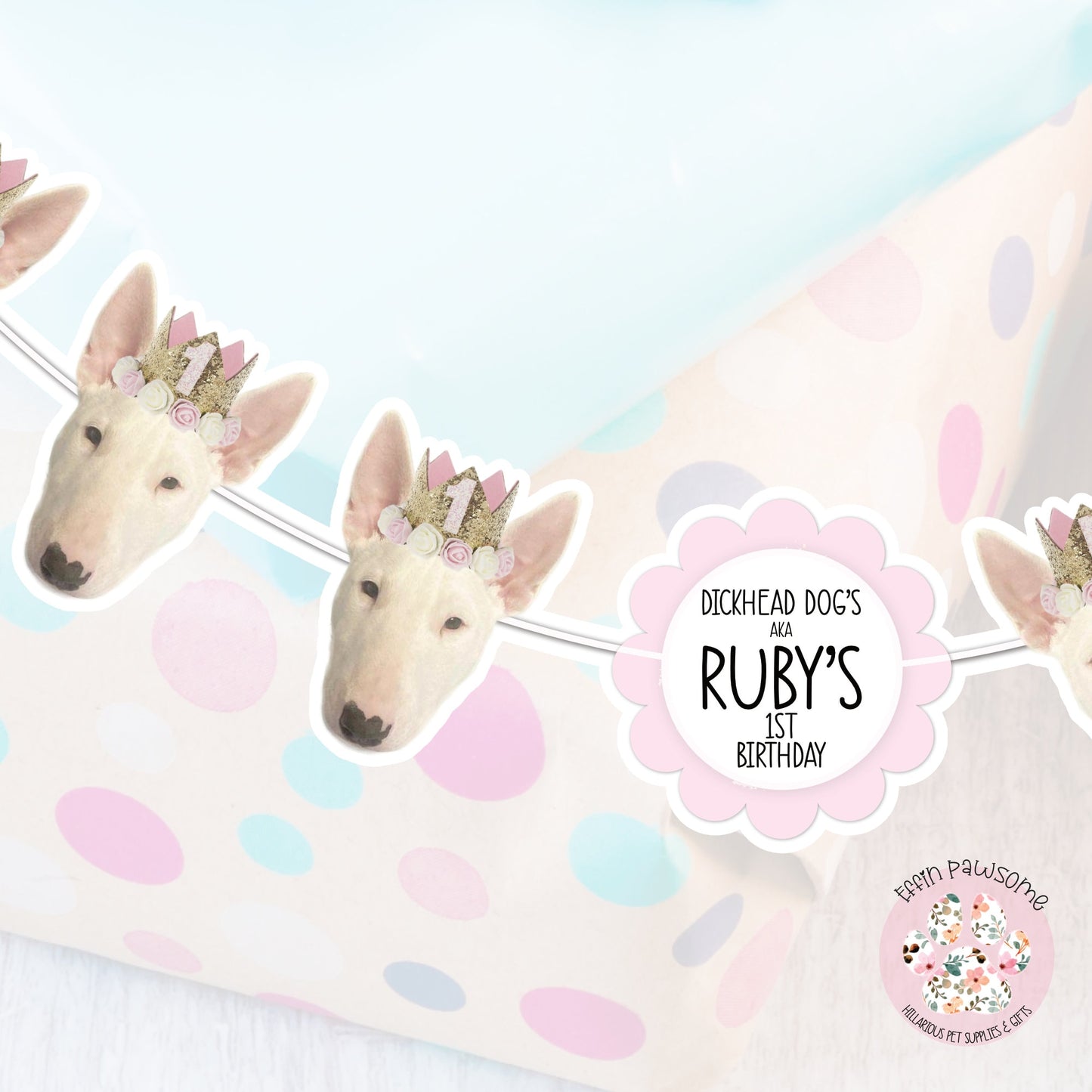 Dog Photo Birthday Bunting | Personalised Pet Banner | Birthday Decor for Pet | Custom Dog Bunting | Dog Party Decorations | Dog Lover Gift