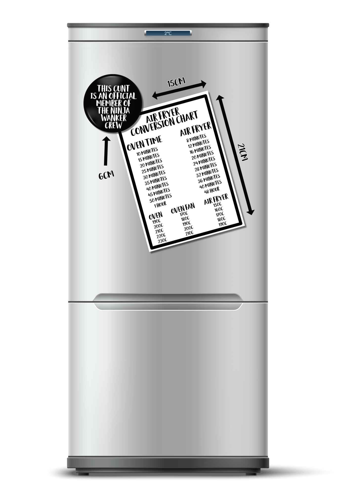 Ninja Wanker Magnet & Conversion Sheet