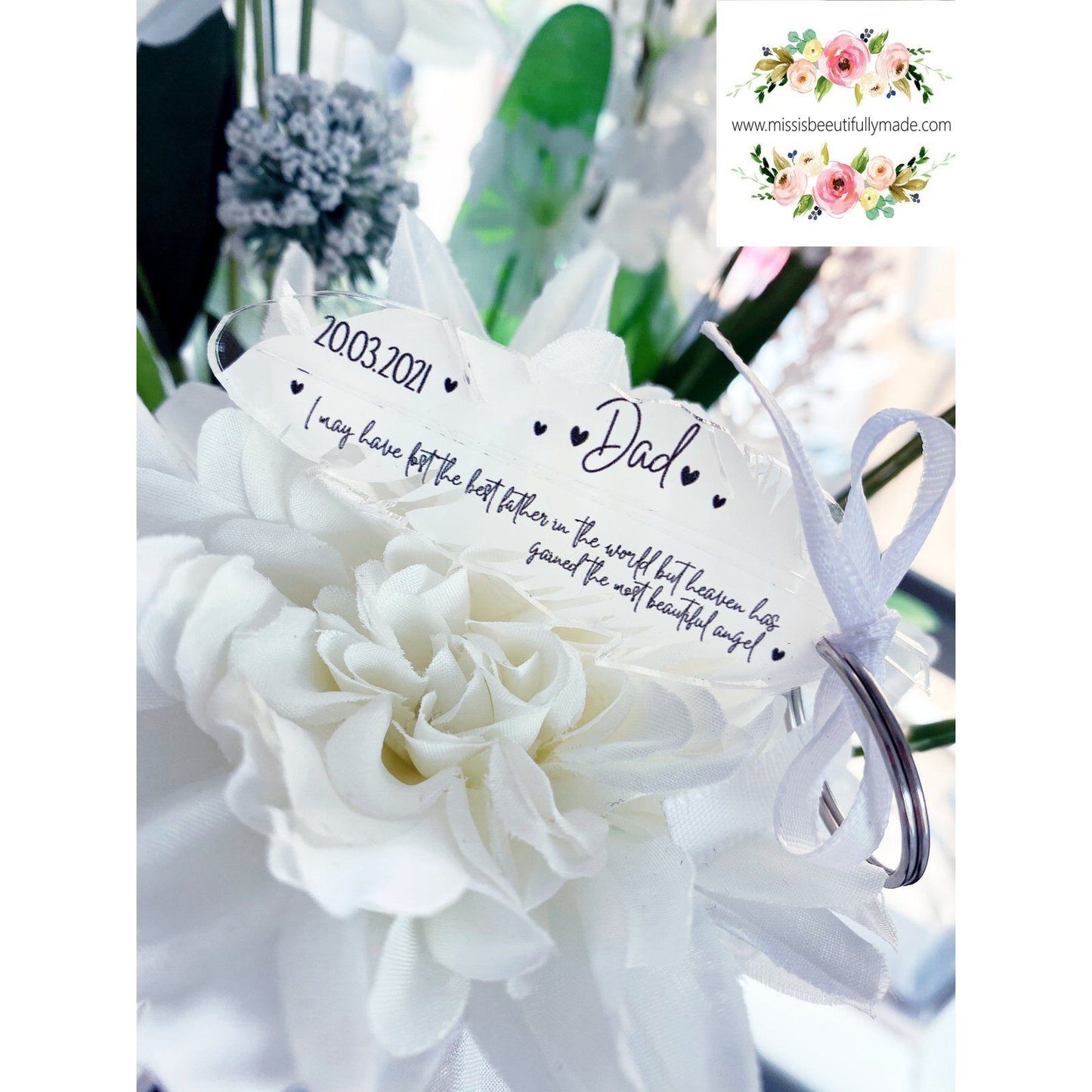Feather keyring - Add any wording