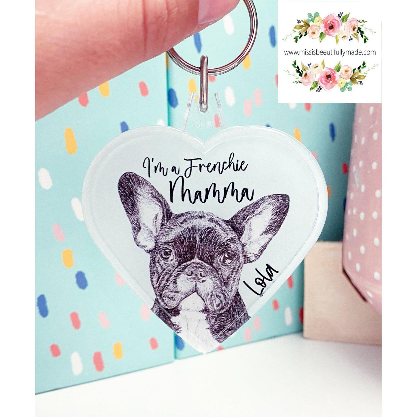 Large Heart keyring - I’m a pet mamma