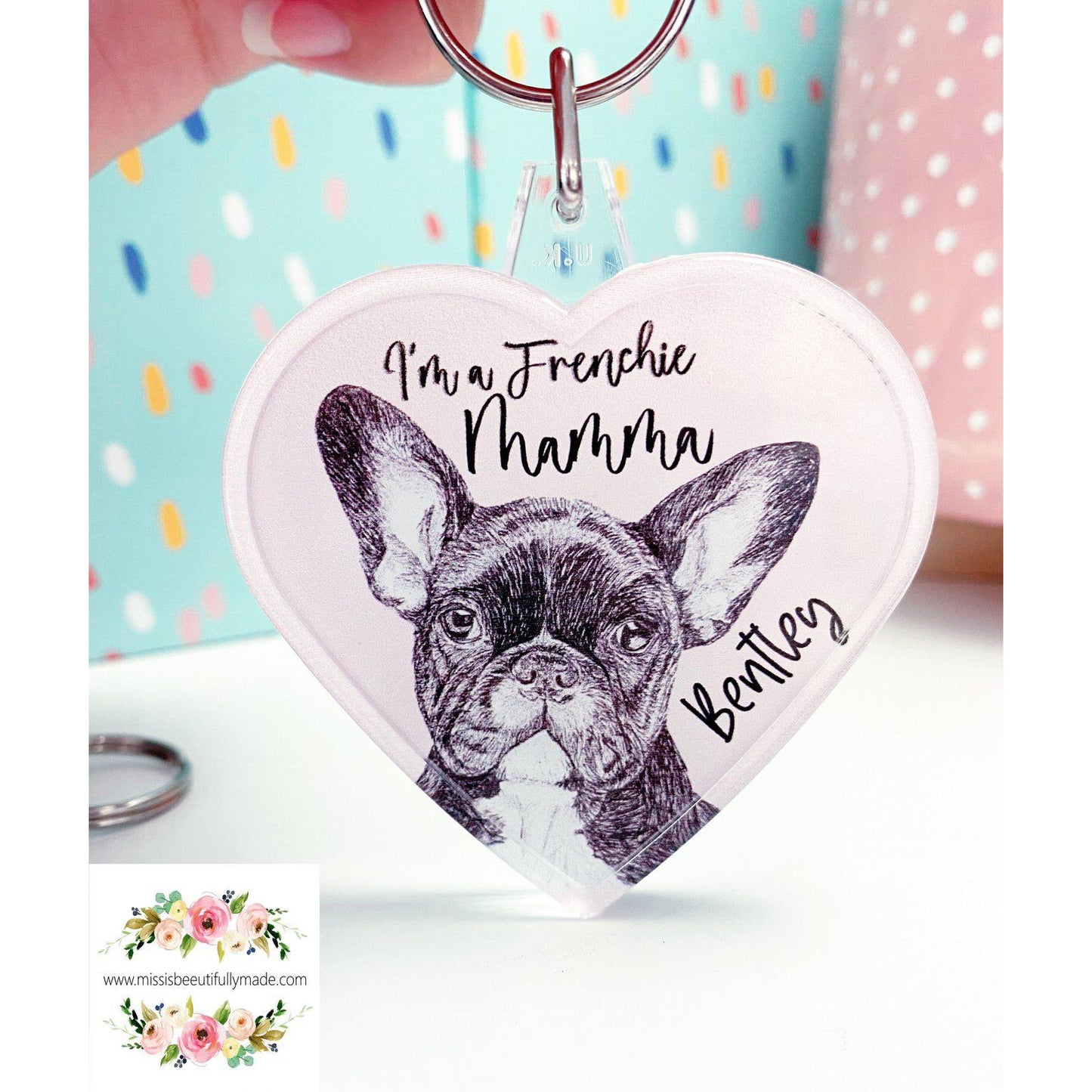 Large Heart keyring - I’m a pet mamma