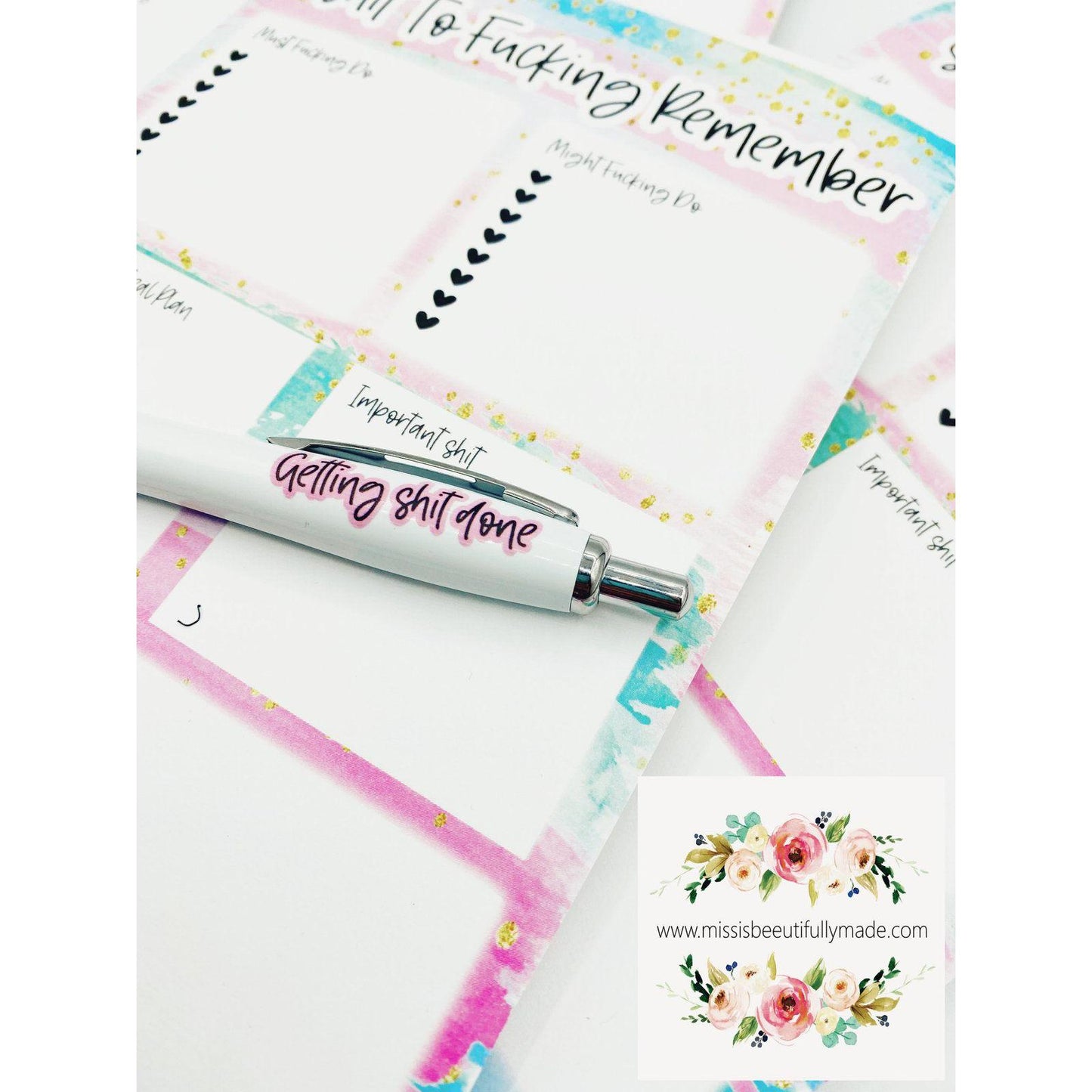 Notepad - Shit to fucking remember (rainbow design)