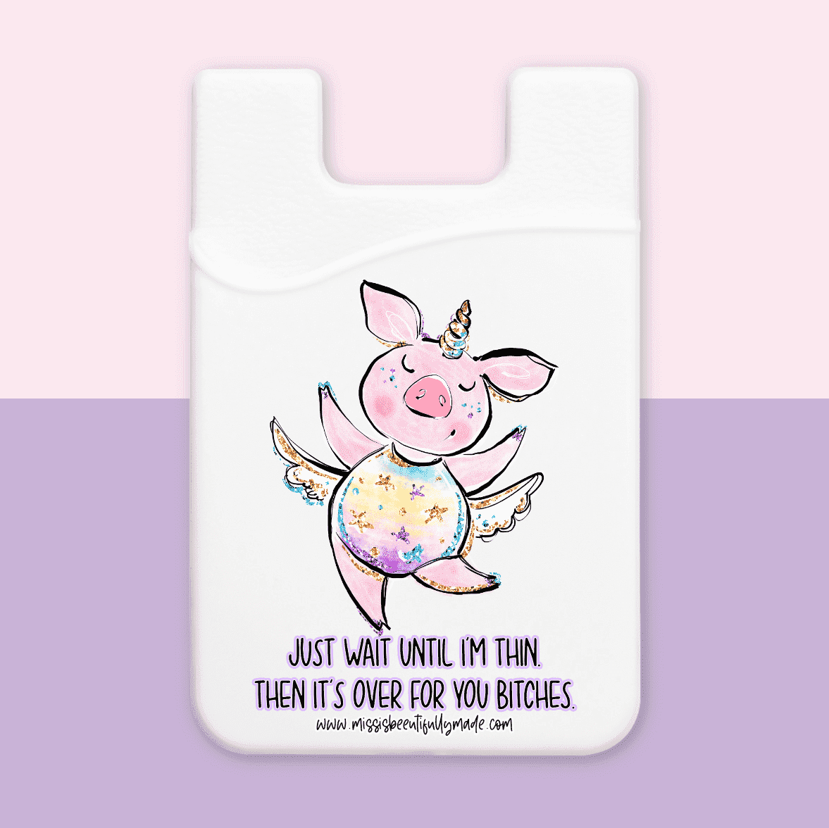 Phone Case Wallet - Just wait until I’m thin, then it’s over for you bitches (white)