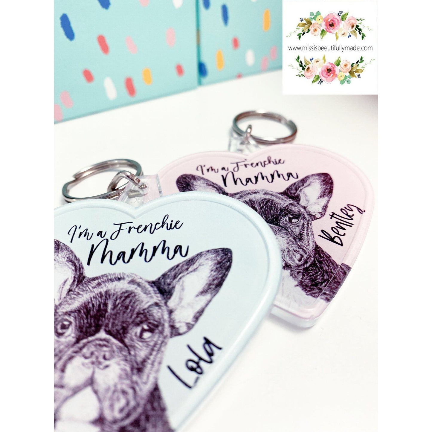 Large Heart keyring - I’m a pet mamma