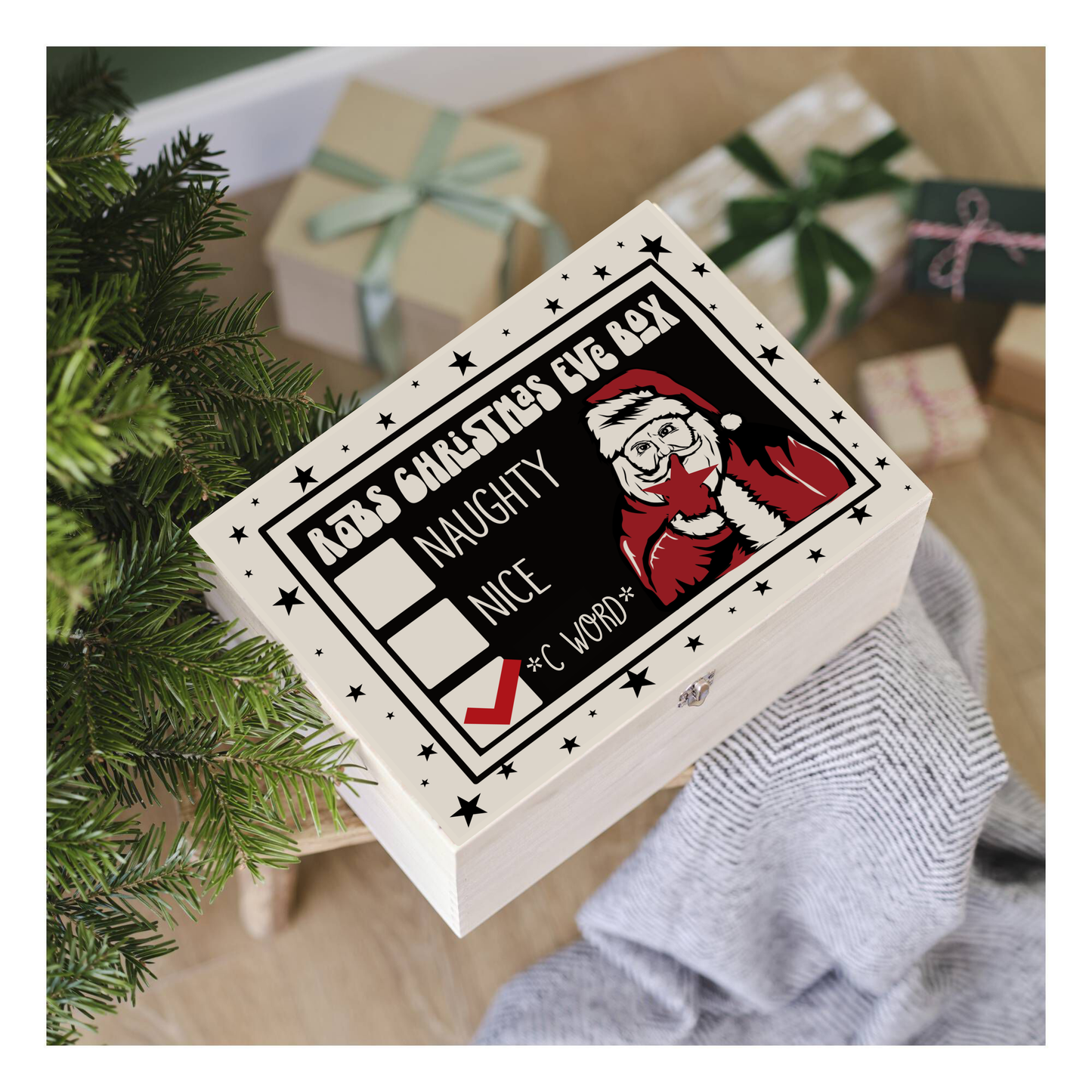 Funny Wooden Christmas Eve Box