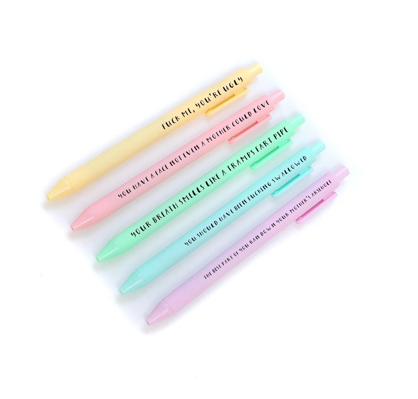 Rainbow Pen pack - Insults ( you should have been swallowed)