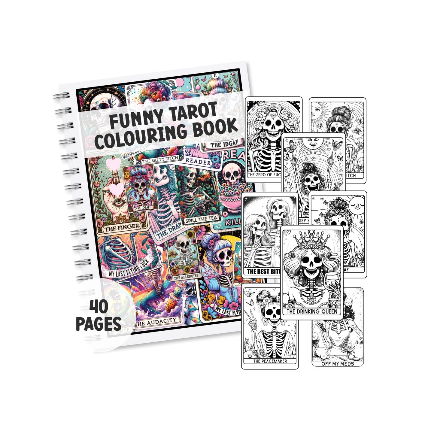 Funny Tarot Card Colouring Book