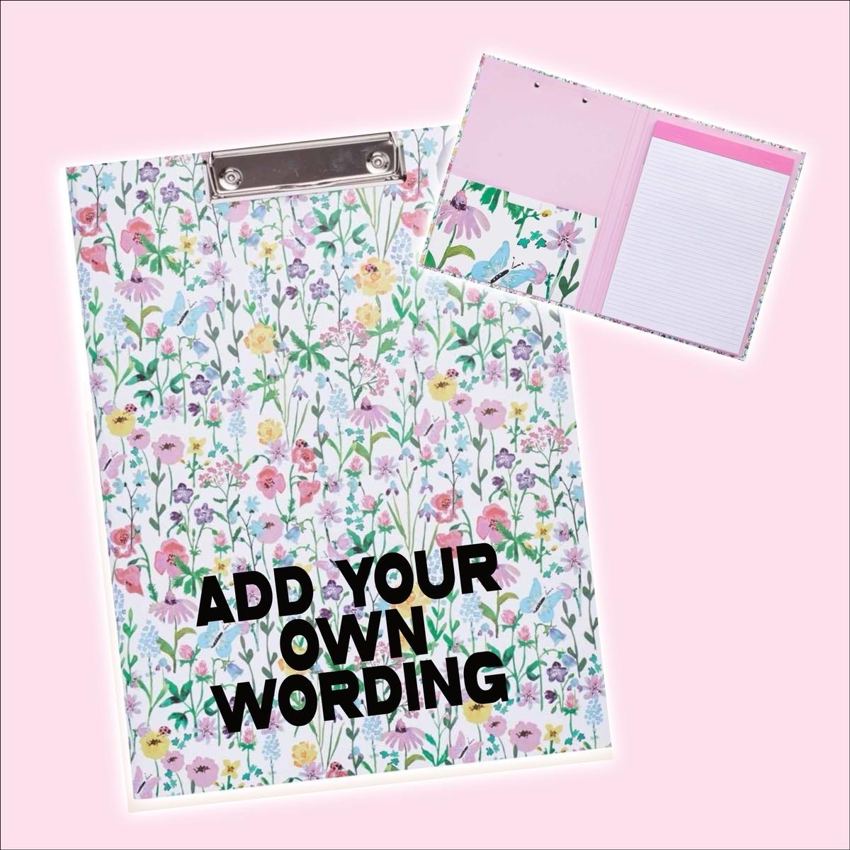 Floral Clip Board Notebook