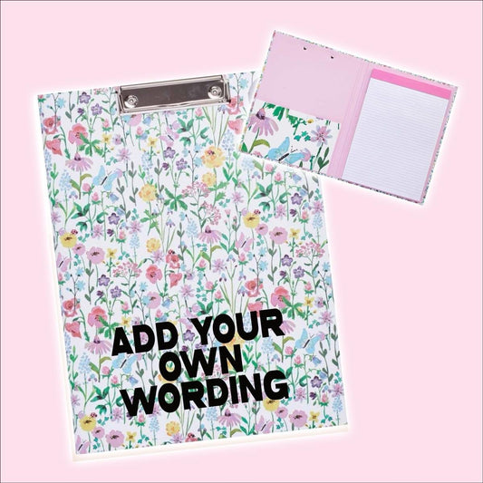 Floral Clip Board Notebook