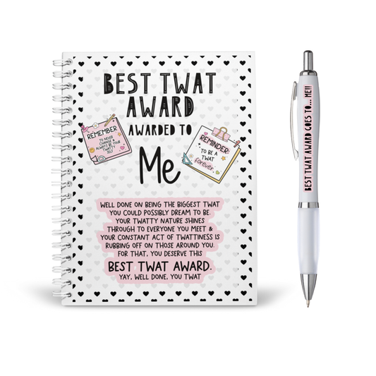 Best Twat Award - Notebook & Pen Bundle