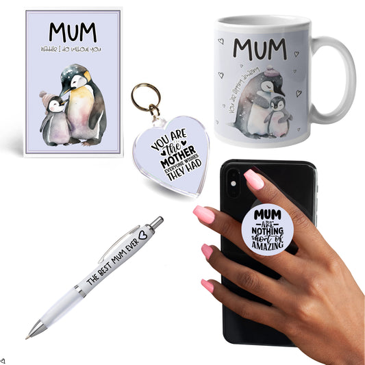 Mug & Notebook Bundle - Penguin Mum