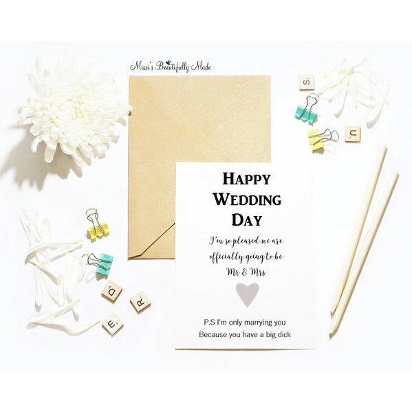 Card - Happy wedding day, big dick