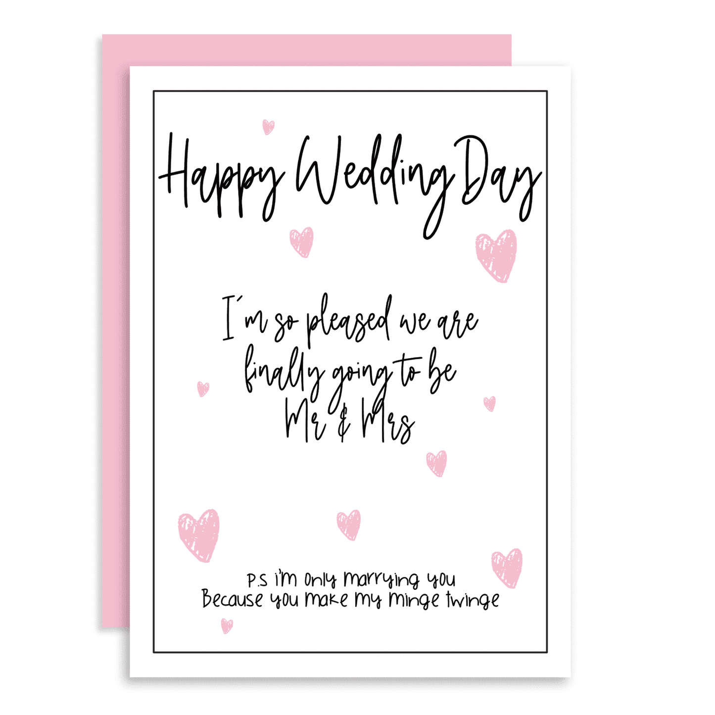 Card - Happy wedding day, minge twinge