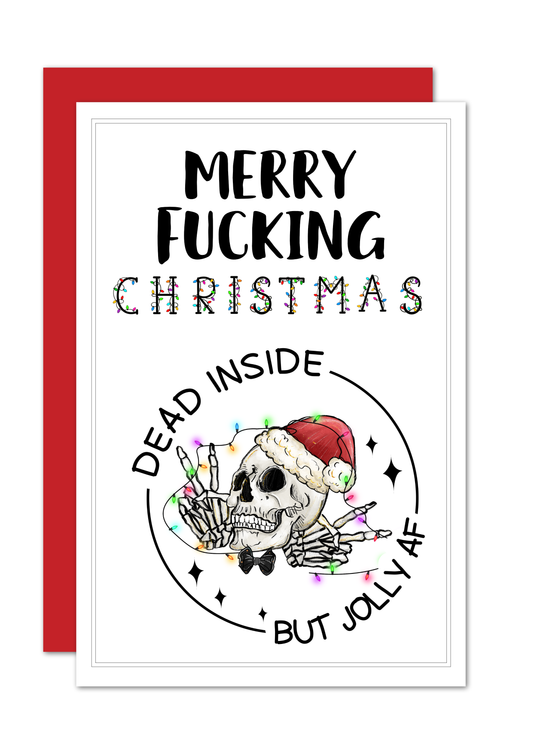 Christmas Card Pack - Dead Inside But Jolly AF x5