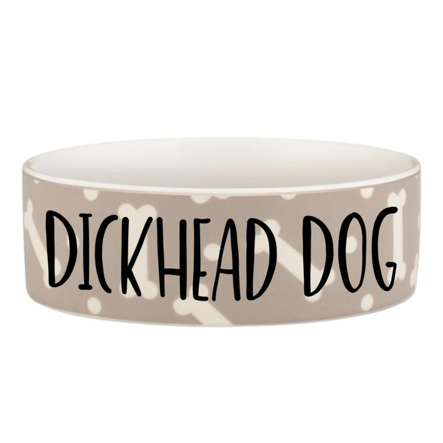 Dog Bowl - Dick head Dog Dog bone design