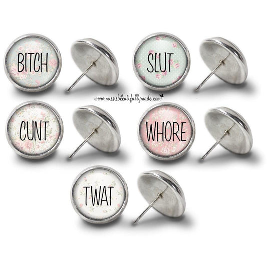 Profanity earrings (5 pairs)