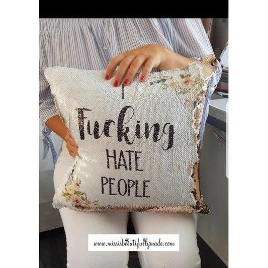 Mermaid cushion cover - I hate people