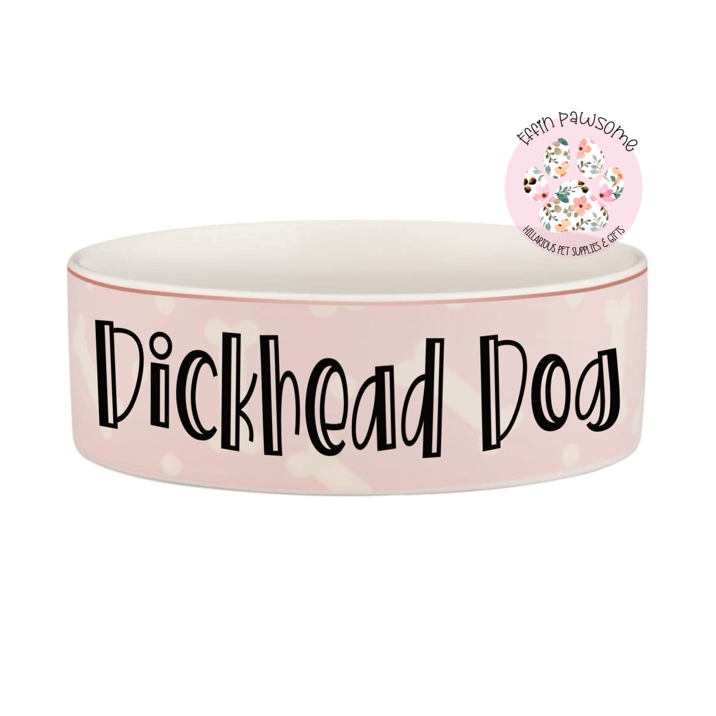 Dickhead Dog | Ceramic Pet Feeding Bowl | Pet Accessories | Feeding Supplies | Funny Dogs Gift | New Home | Novelty Gift | New Pet Gift