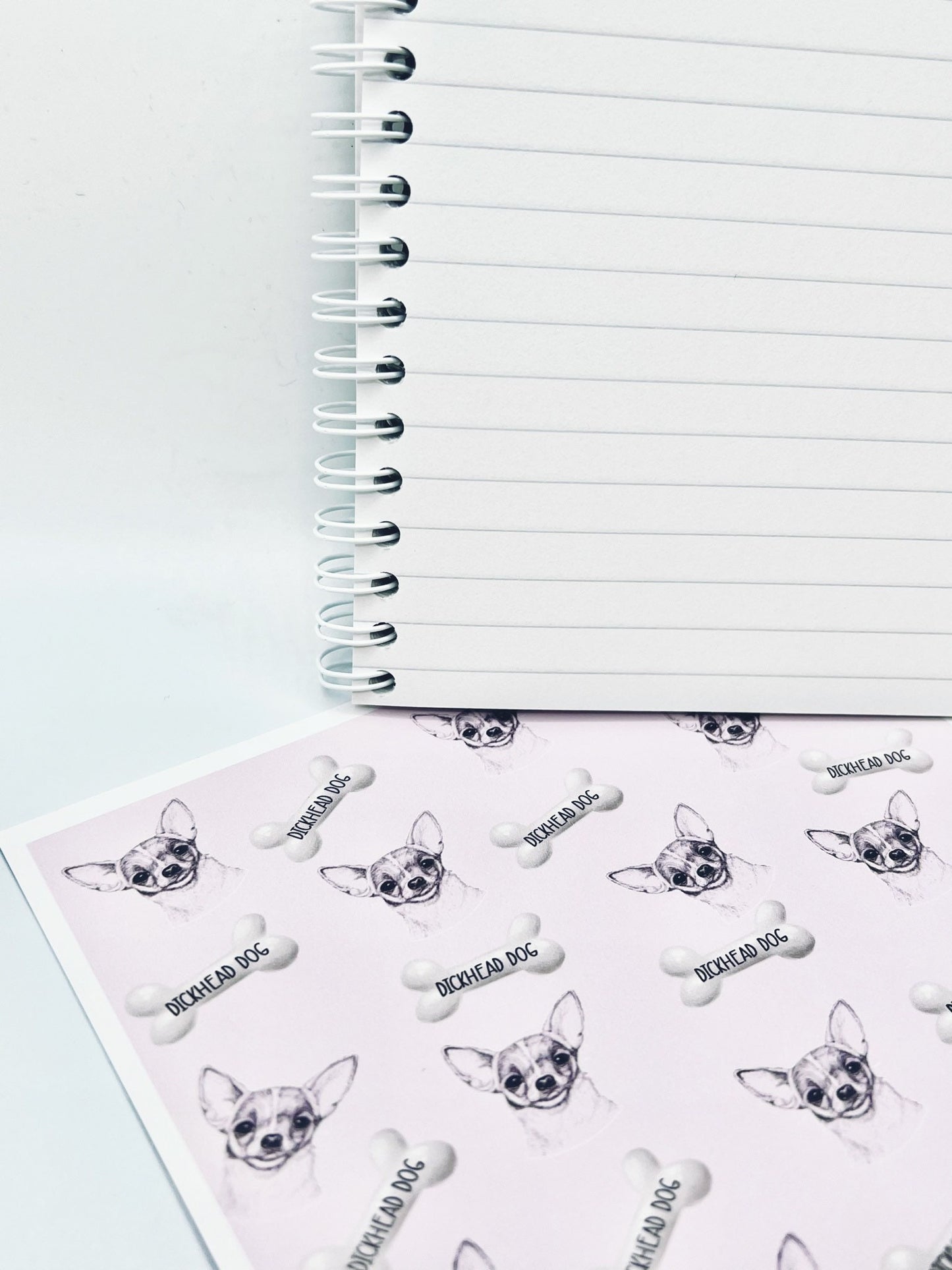 Dickhead Dog | Chihuahua | Bone Print Notebook | Writing Notes | Funny Gift | Funny Notebook | Birthday | Mother's Day | Student | Office