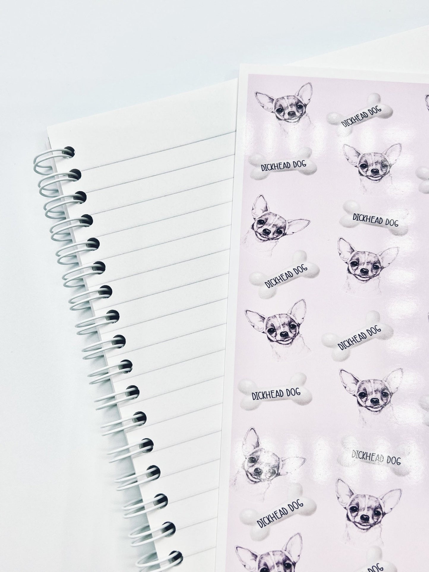 Dickhead Dog | Chihuahua | Bone Print Notebook | Writing Notes | Funny Gift | Funny Notebook | Birthday | Mother's Day | Student | Office