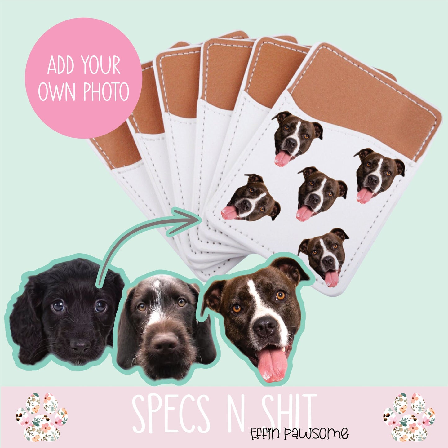 Personalised Phone Case Wallet | Mum Gift | Dad Gift | Phone Storage | iPhone | Dog | French Gift Idea | Funny Phone Case | Novelty Gift