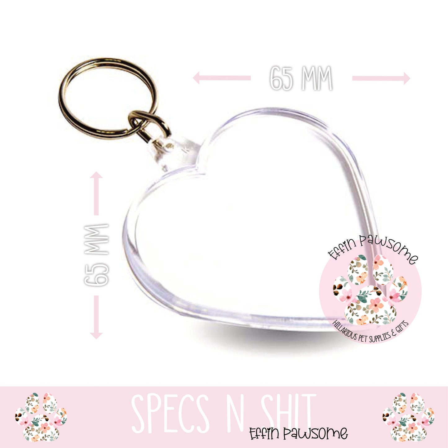 Personalised Heart Keyring - Custom Pet Photo