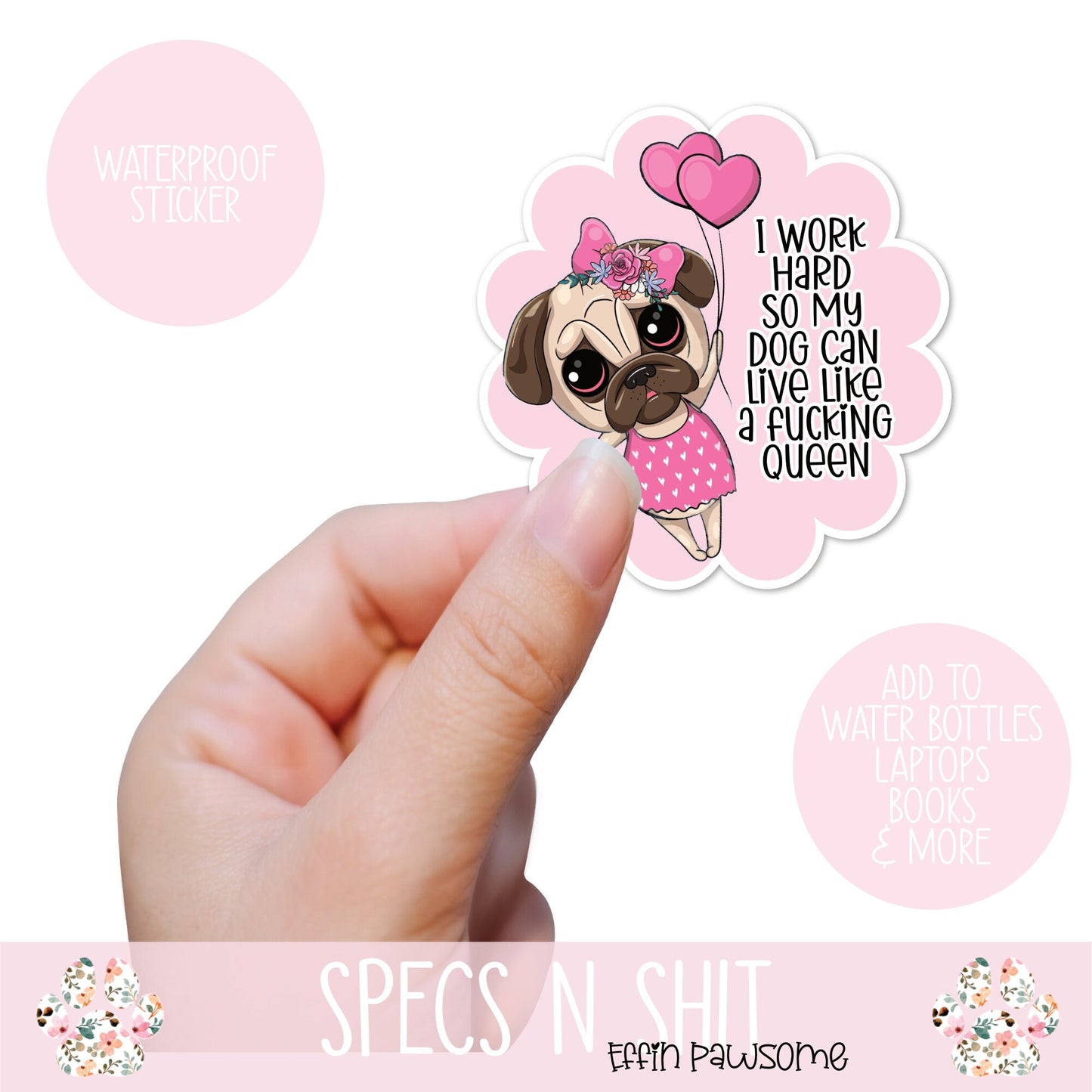 Cute Dog Sticker | Waterproof Sticker | Journal Sticker | Laptop Decal | Funny Dogs | Water bottle Decal | Dog Vinyl Sticker | Novelty Gift