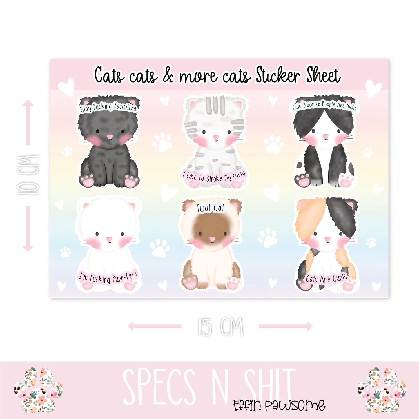 Funny Cat Sticker Sheet | Dog Stickers |Kitten stickers | Sticker Sheet | Journal Stickers | Novelty Gift Idea | Funny Decals | Cat Lovers