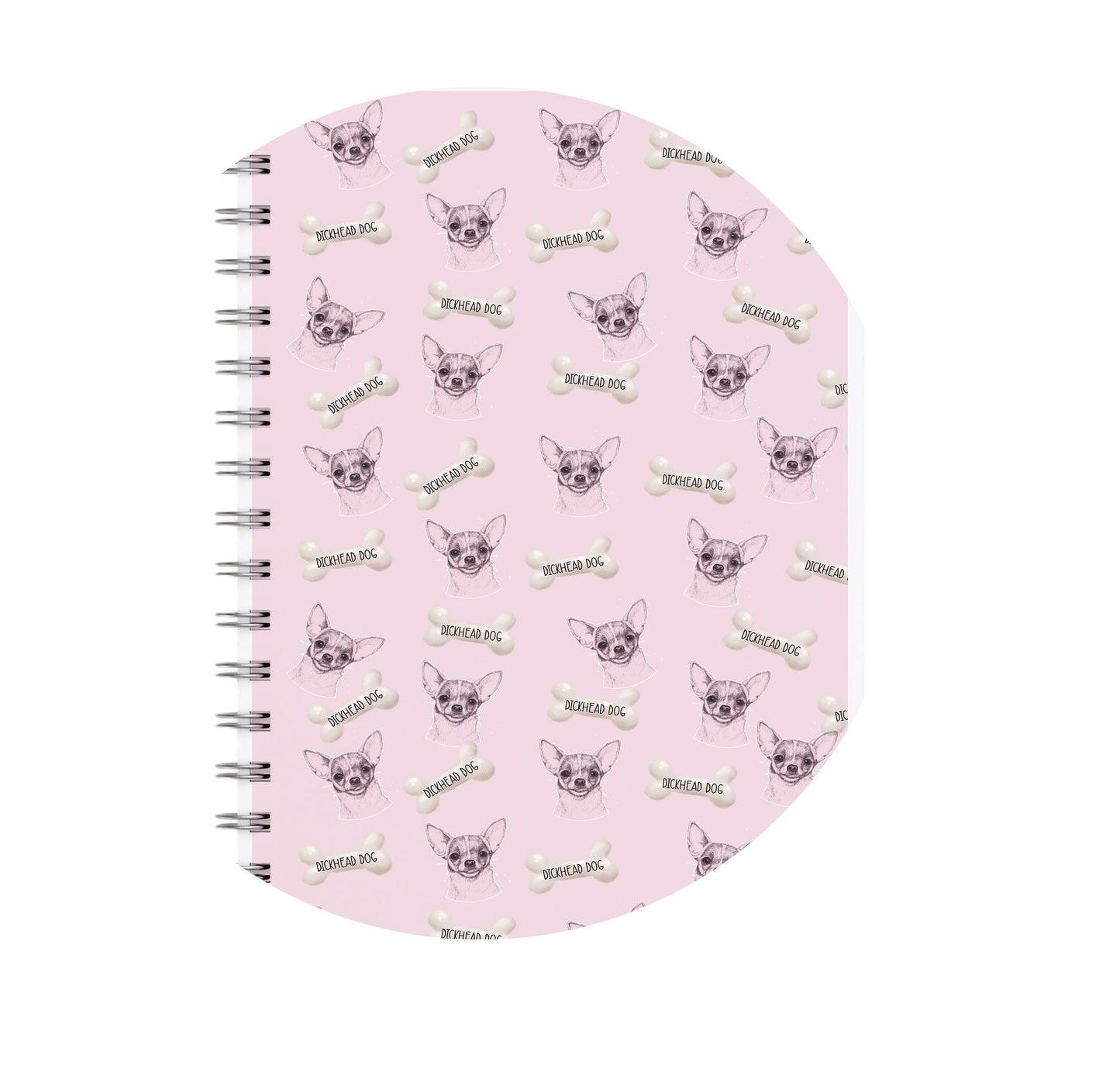 Dickhead Dog | Chihuahua | Bone Print Notebook | Writing Notes | Funny Gift | Funny Notebook | Birthday | Mother's Day | Student | Office