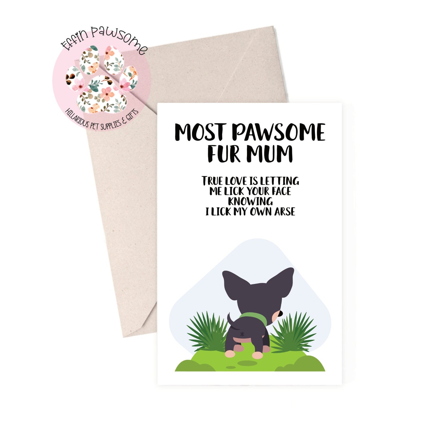 Lick My Arse Dog Card | Personalised Gift | Dog Dad | Mother's Day Card | Pet Gift | Mum | Rude Card | Greetings Card | Mature | Dad Card