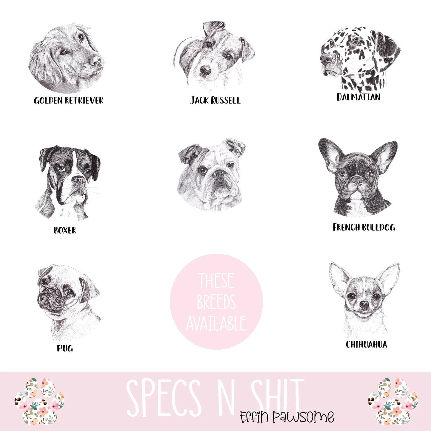 Hate People Dog Pen | Pet & Stationery Lovers | Chihuahua | Pug | French Bulldog | Dalmatian | Boxer | Gift Set | Office Pens | Sarcastic