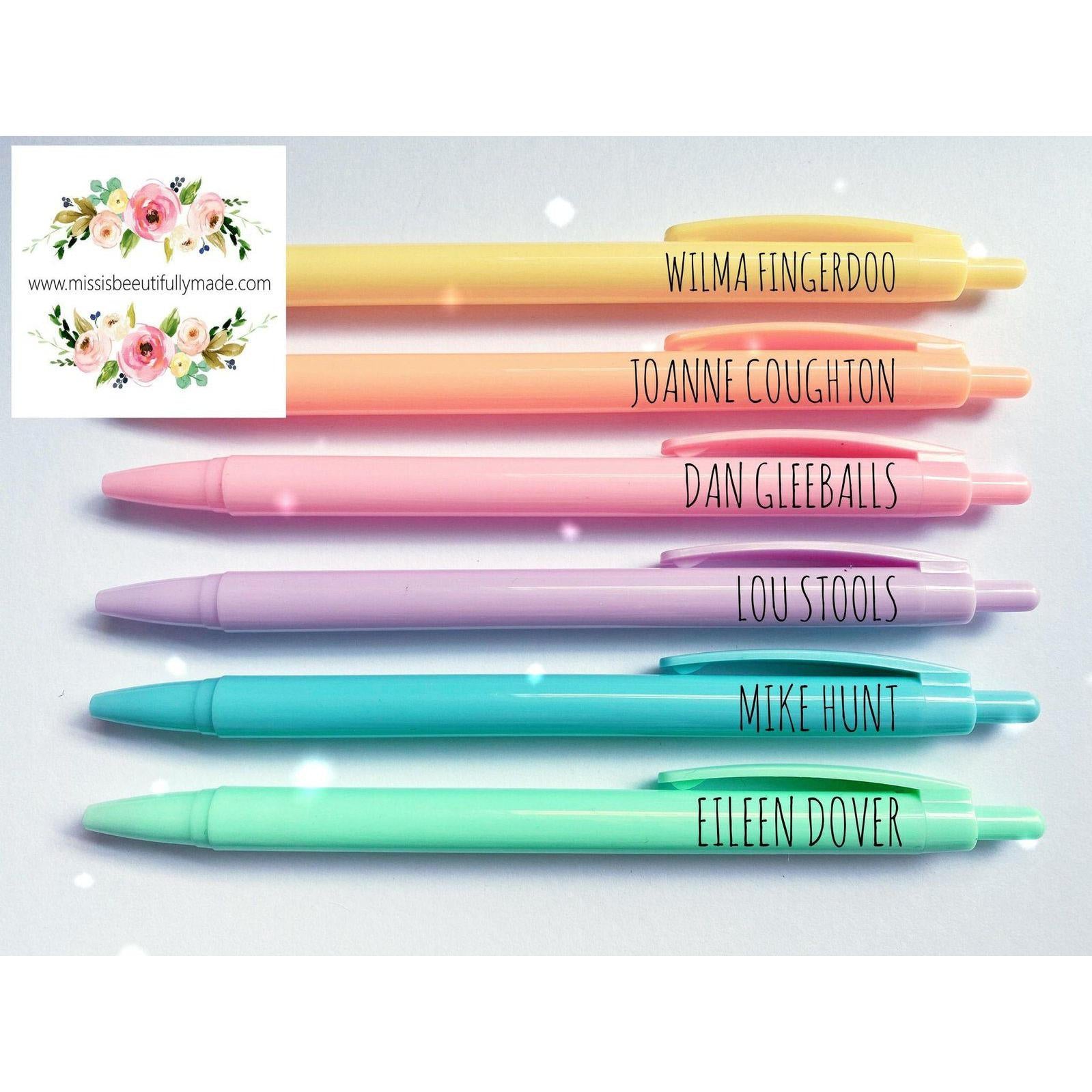 Rainbow pen pack - &#39;Rude names&#39;