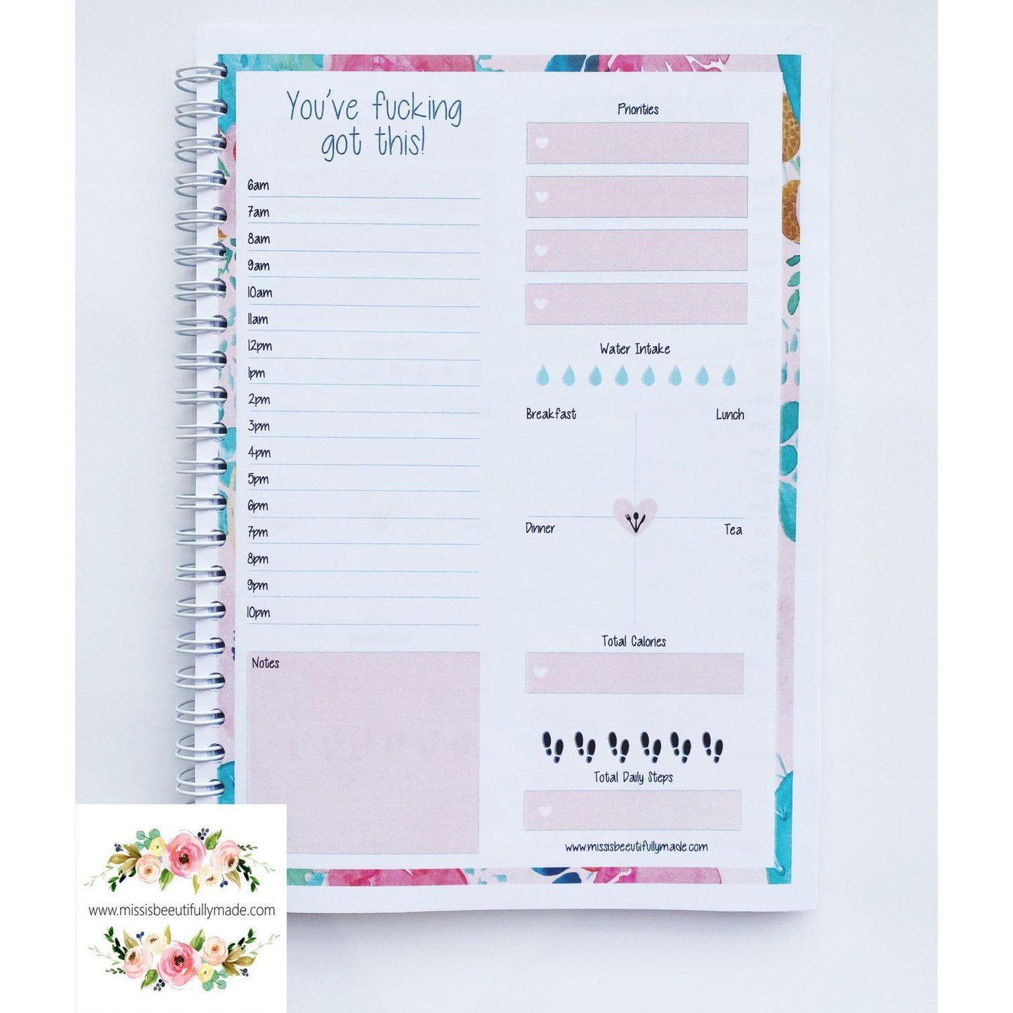 Planner - getting shit done (floral)
