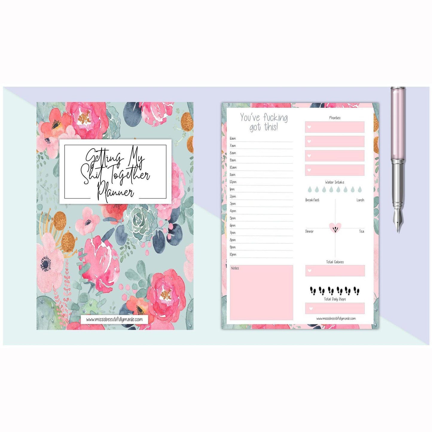 Planner - getting shit done (floral)