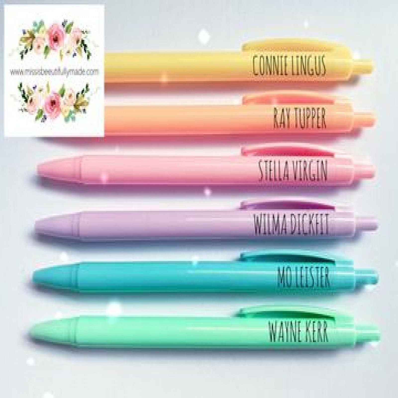 Rainbow pen pack - 'Rude names' – Missis Beeutifully Made