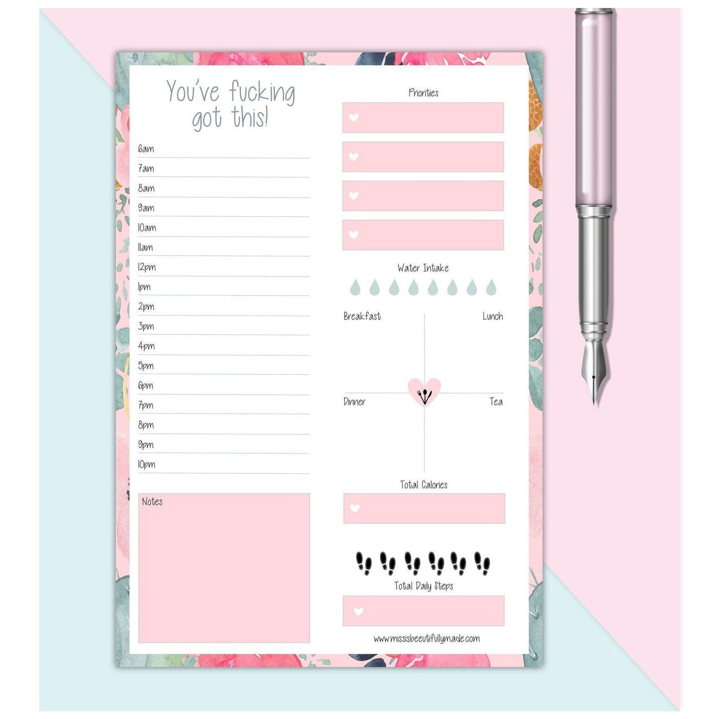 Planner - getting shit done (floral)