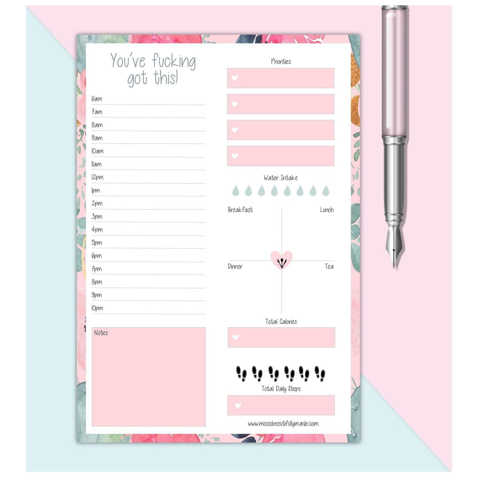 Planner - getting shit done (floral)