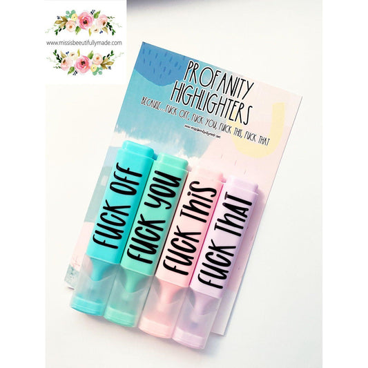 Pastel profanity highlighters x4