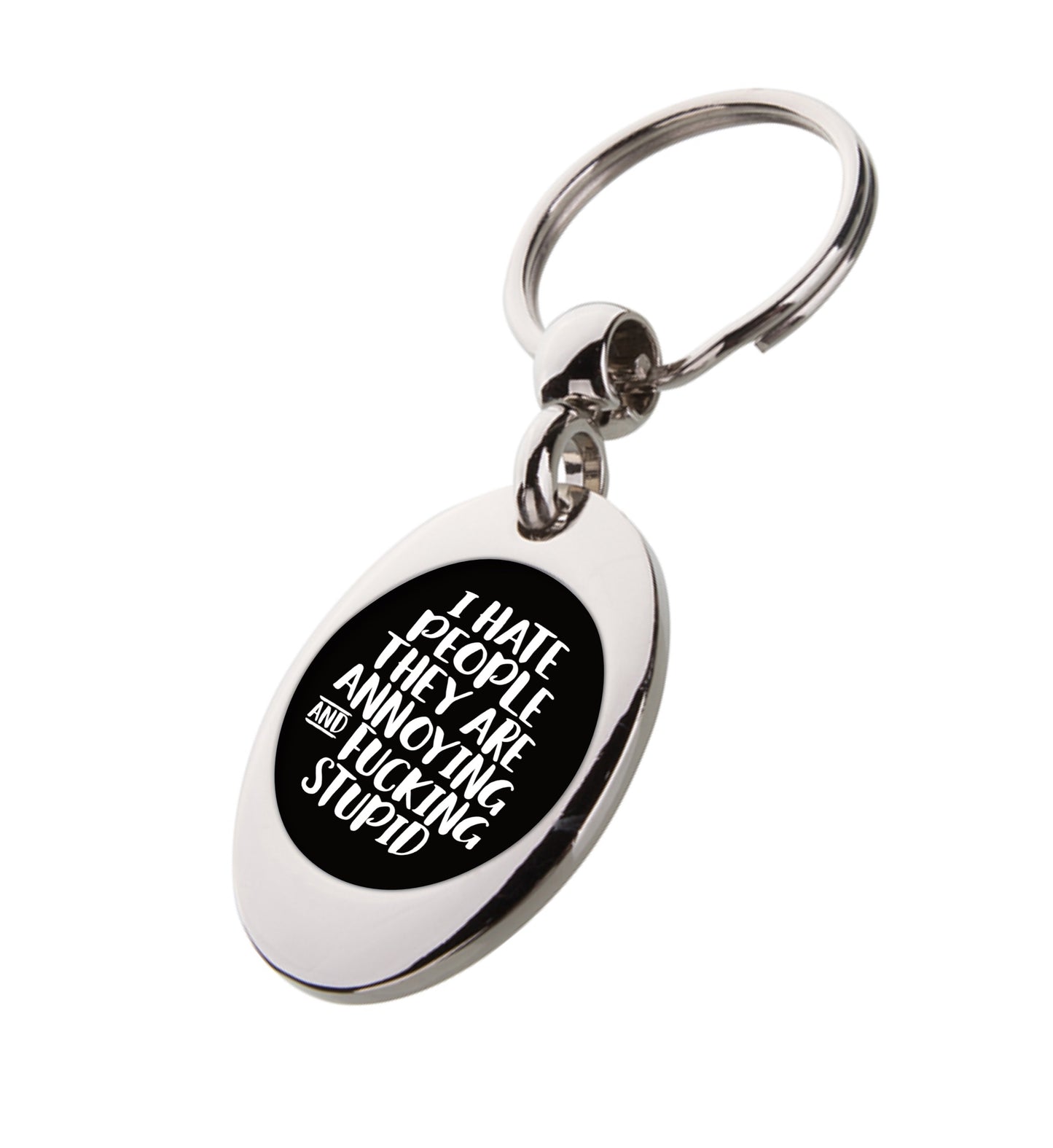 Trolley Coin Keyring - I Hate People