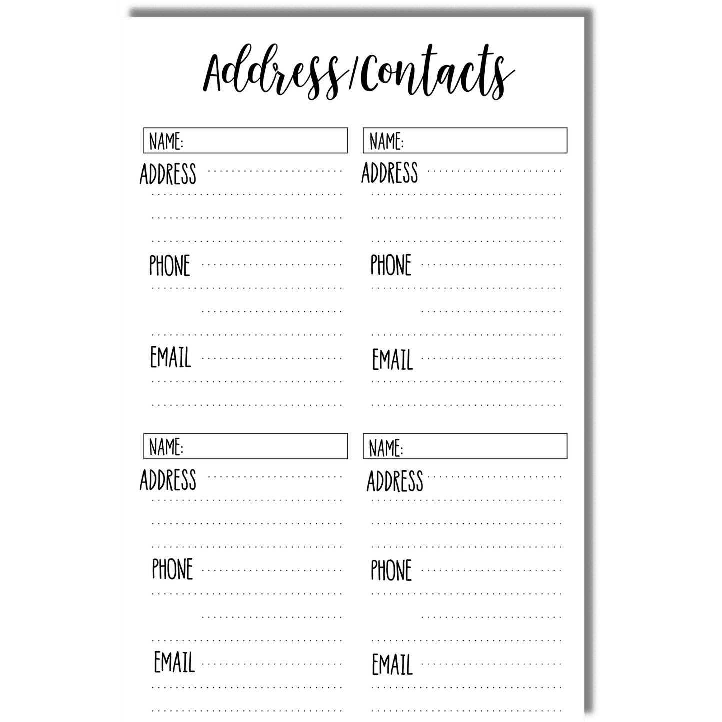 Notebook - Address & contacts