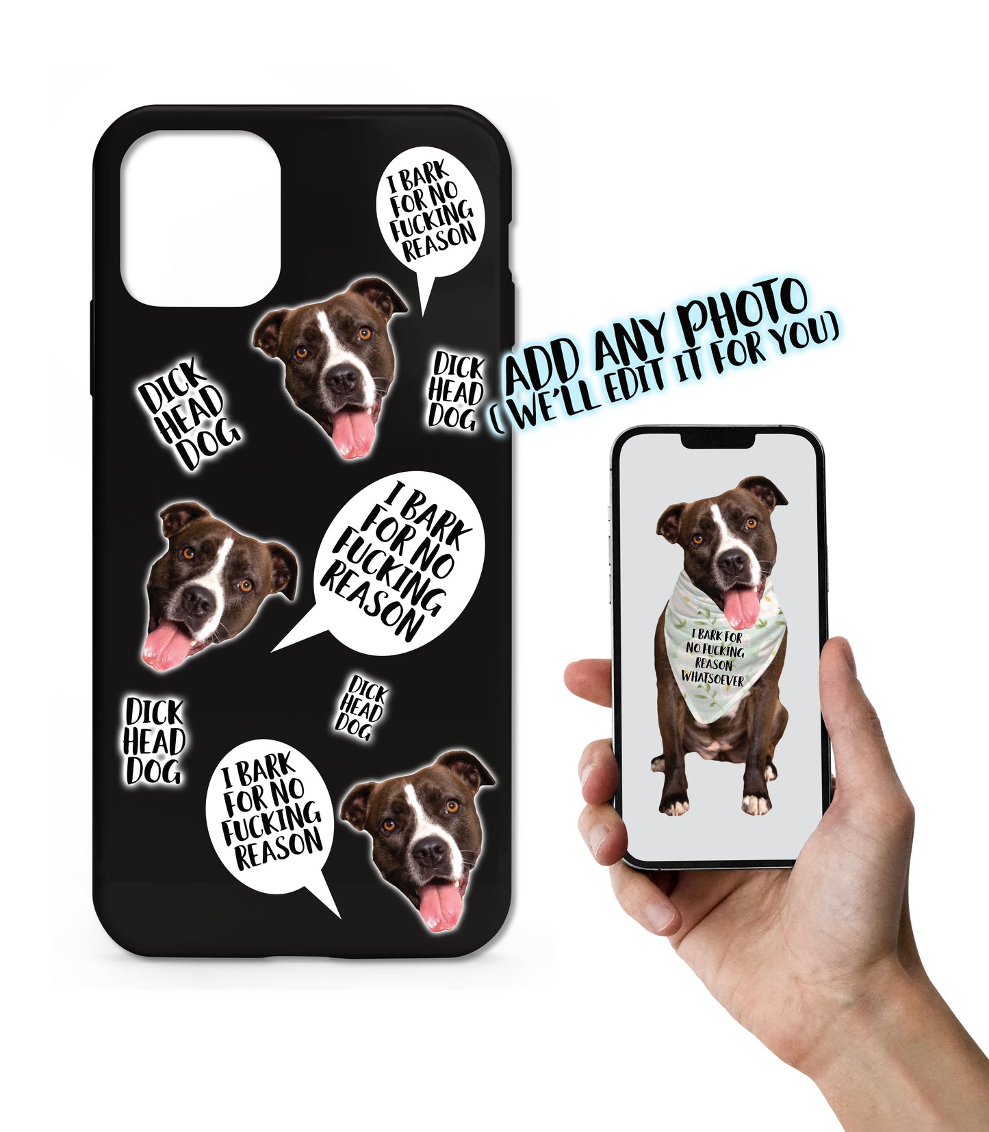 iPhone Case - Personalised dog case (bark for no fucking reason)