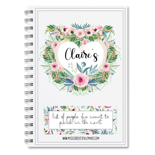 Notebook - Punch in the cunt (floral)