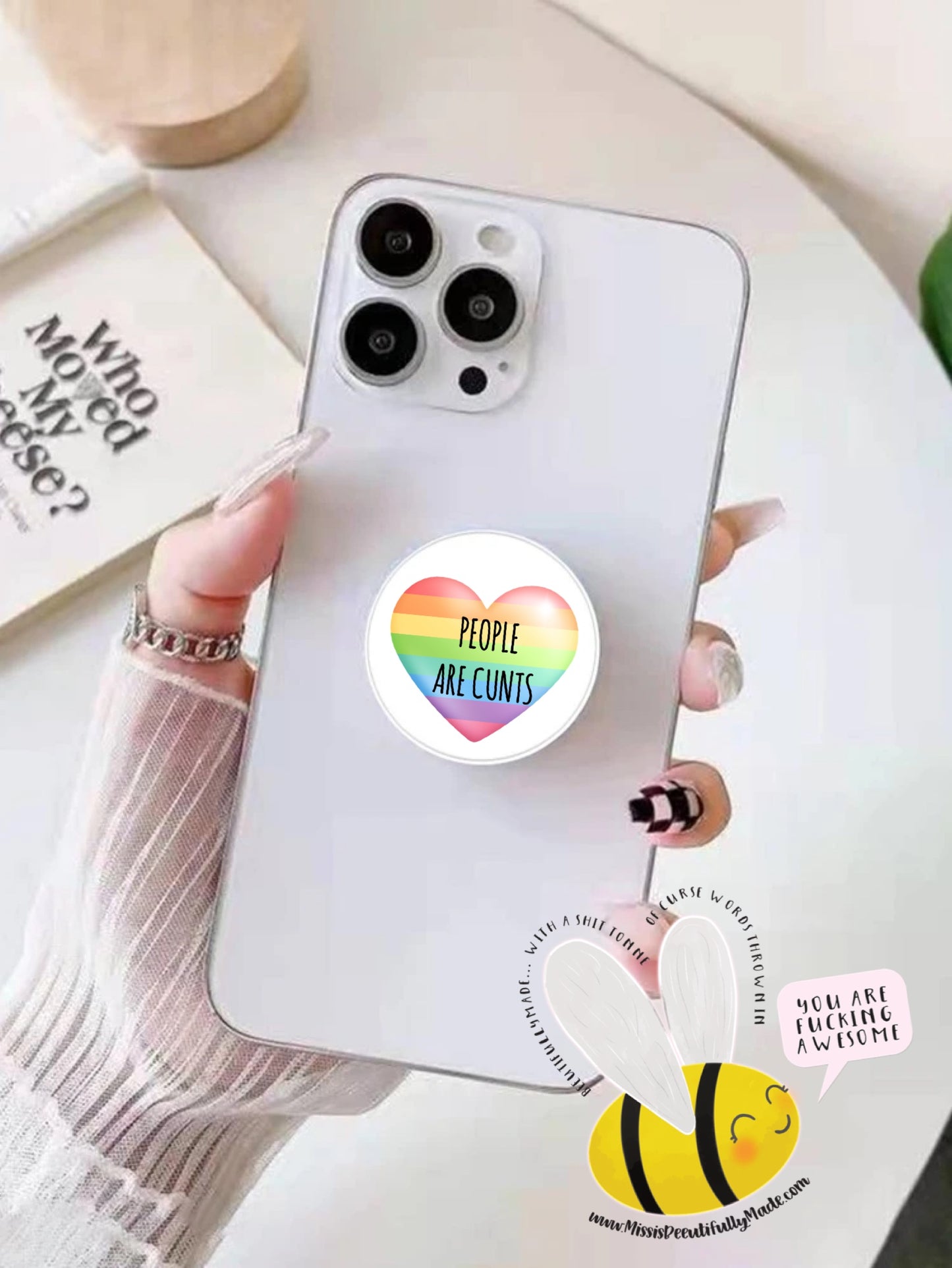 Pop socket - Rainbow Heart People Are Cunts