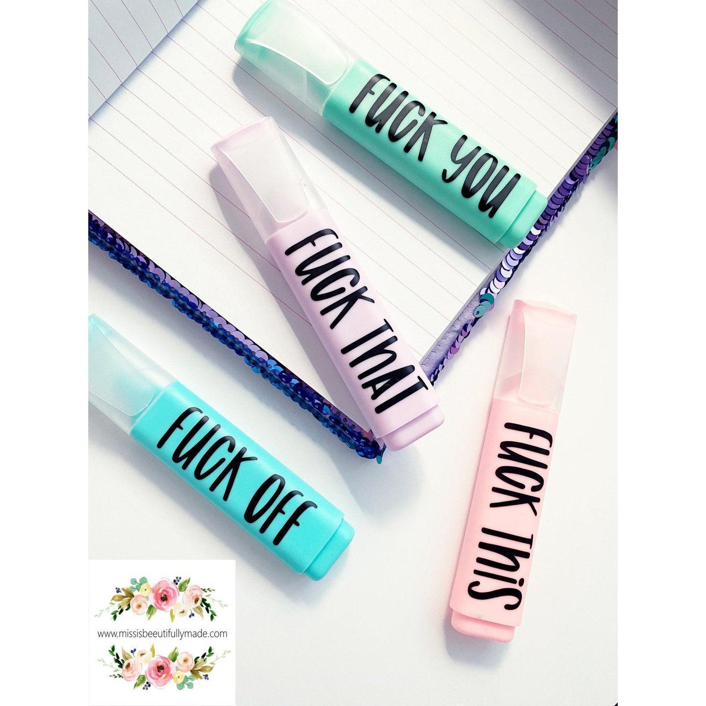 Pastel profanity highlighters x4