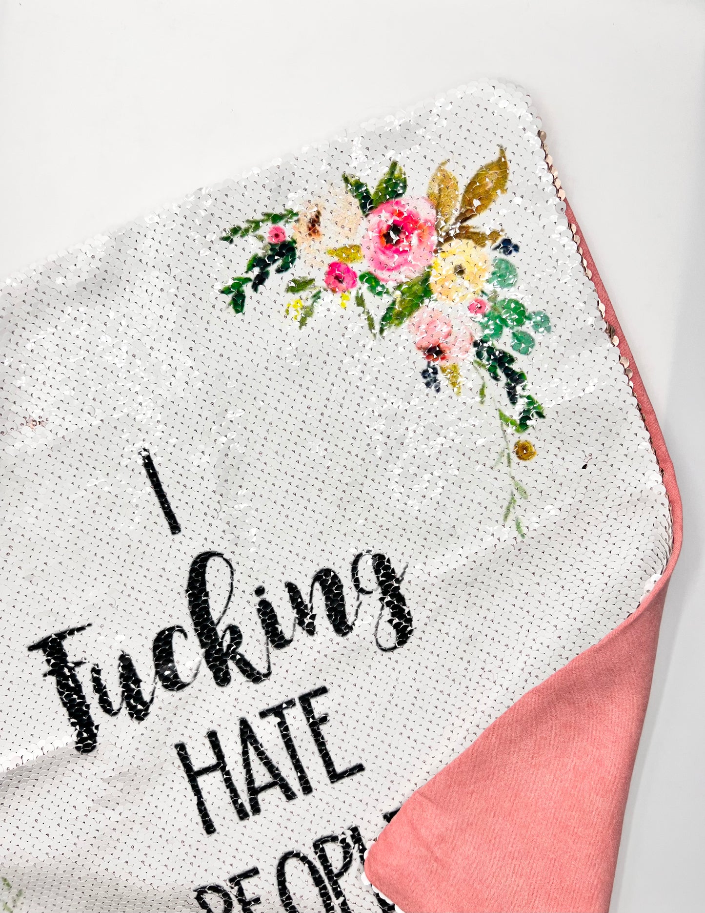 I fucking hate people sequin cushion cover