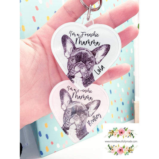 Large Heart keyring - I’m a pet mamma